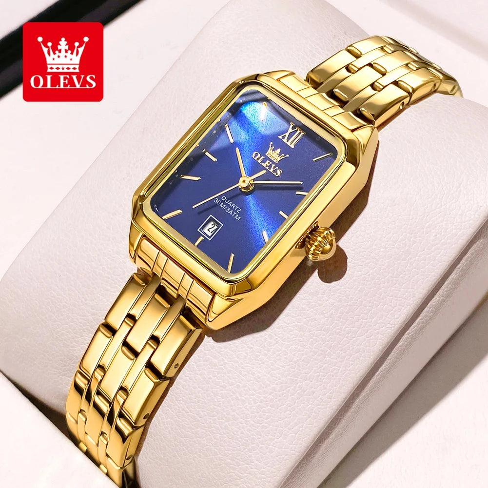 OLEVS 5616 Women Watch Luxury Brand Quartz Watch Elegance Original Square Dial Gold Women Watch Waterproof Luminous Watch