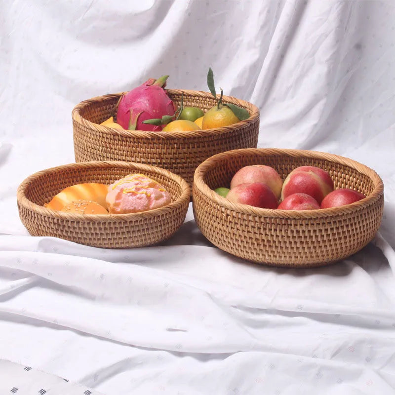 HEMU-Round Rattan Woven Basket