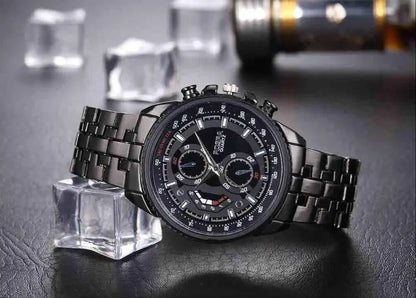 Men Watches Black Stainless Steel Mens Watch Men Sports Watches Quartz Wristwatch relogio masculino montres homme horloge mannen