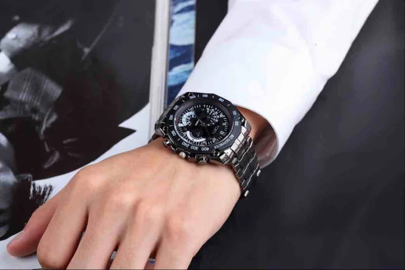 Men Watches Black Stainless Steel Mens Watch Men Sports Watches Quartz Wristwatch relogio masculino montres homme horloge mannen detail view