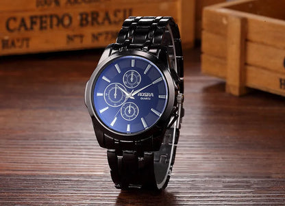 Men Watches Black Stainless Steel Mens Watch Men Sports Watches Quartz Wristwatch relogio masculino montres homme horloge mannen