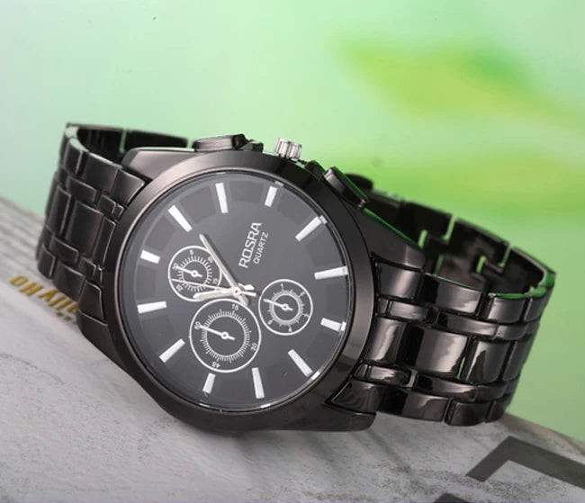 Men Watches Black Stainless Steel Mens Watch Men Sports Watches Quartz Wristwatch relogio masculino montres homme horloge mannen