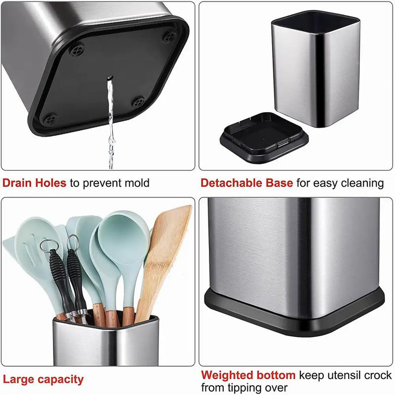 Kitchen Organizer Kitchen Utensil Holder for Countertop Large Cooking Utensil Storage Organizer for Spatula Spoon Utensil Crock detail view