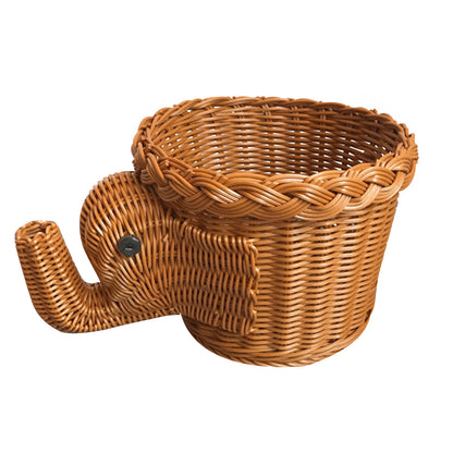 Rattan Woven Fruit Basket Cute Shape Fruit Bowls Tray Vegetable Snack Basket Novelty Animal Shaped Home Decor Organizer Handmade
