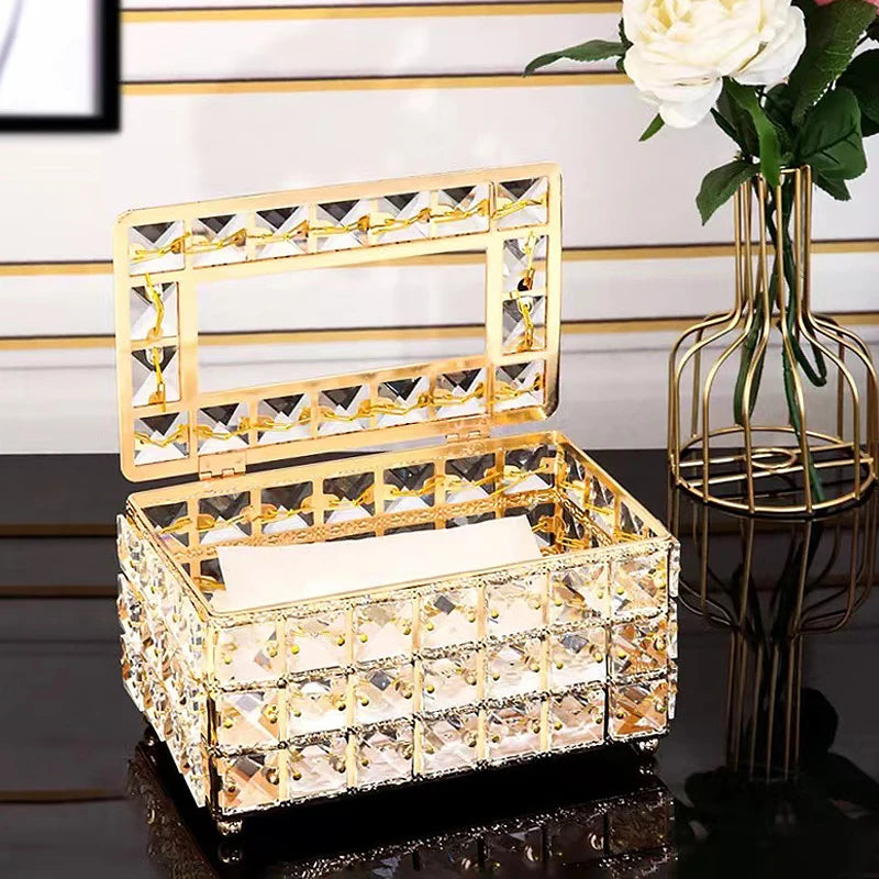 1pcs Clear Tissue Box Decorative Tissue Holder for Living Room Coffee Table Desktop Home Decor Organizer