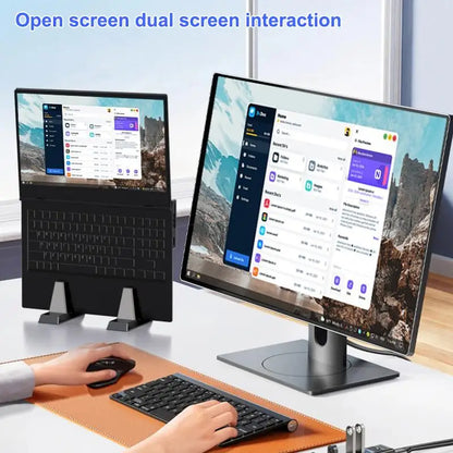 Universal Vertical Laptop Stand Desk Organizer Adjustable Notebook Holder Space Saving Design for Office and Study