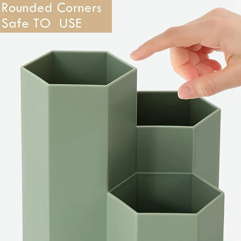 Pen Holder Pen Organizer, Clear Pencil Organizer Cup for Countertop Desk Accessory Storage Home Office and School
