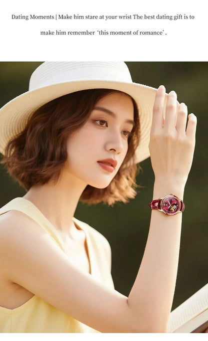 OLEVS 6732 Women Watch Top Luxury Brand All Automatic Mechanical Watch Hollow Diamond Exquisite Dial Dress Bracelet Women Watch