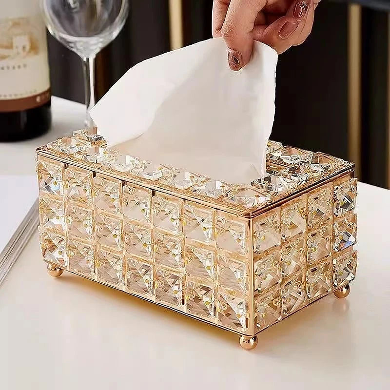 1pcs Clear Tissue Box Decorative Tissue Holder for Living Room Coffee Table Desktop Home Decor Organizer