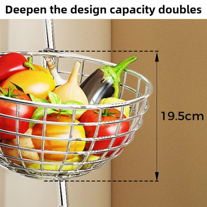 Fruit Vegetable Kitchen Organizer Cart Movable Layered Kitchen Storage Basket Wheels Modern Corner Organizers Rack Home Items