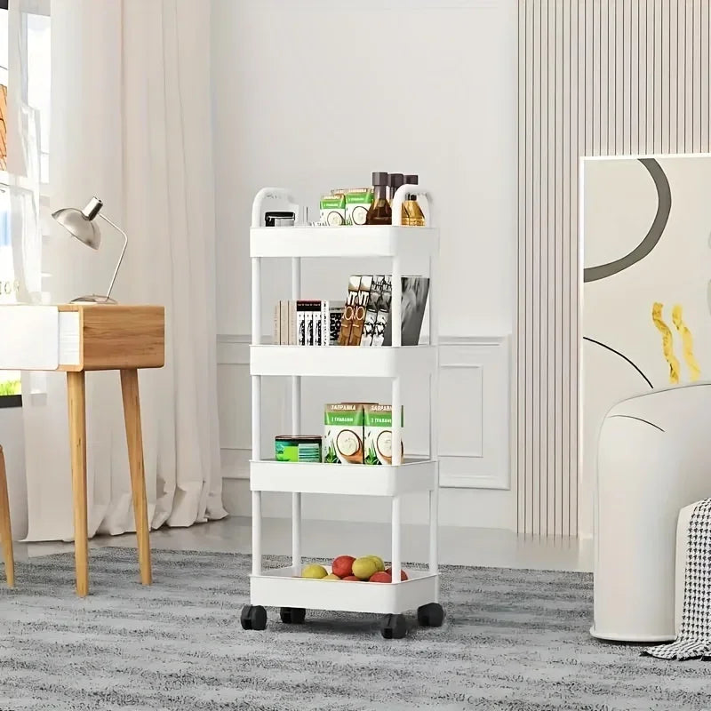 New Multifunctional Storage Cart Open Shelves Book Display Home Decor Organizer Living Room Kitchen Snack Practical Storage Rack
