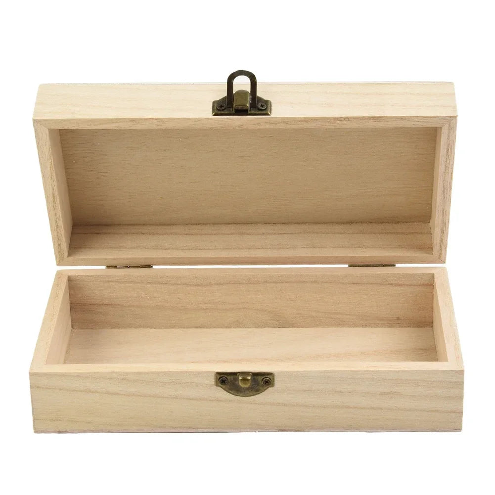 Antique Style Wooden Carbonization Gift Box Rectangular Burnt Wood Hairpin Storage Home Decor Organizer for Jewelry Keepsakes