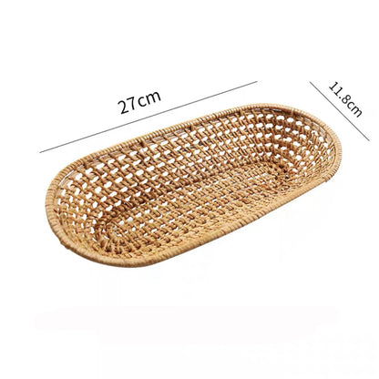 Rattan Woven Fruit Basket Cute Shape Fruit Bowls Tray Vegetable Snack Basket Novelty Animal Shaped Home Decor Organizer Handmade