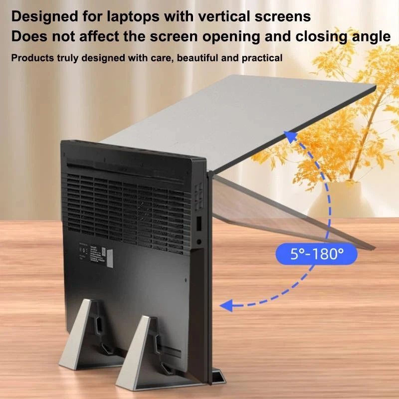 Universal Vertical Laptop Stand Desk Organizer Adjustable Notebook Holder Space Saving Design for Office and Study