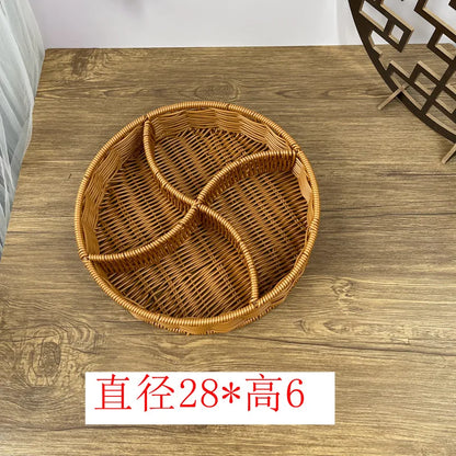 Rattan Woven Fruit Basket Cute Shape Fruit Bowls Tray Vegetable Snack Basket Novelty Animal Shaped Home Decor Organizer Handmade