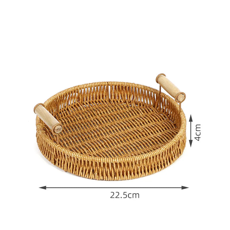 Rattan Woven Fruit Basket Cute Shape Fruit Bowls Tray Vegetable Snack Basket Novelty Animal Shaped Home Decor Organizer Handmade