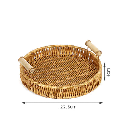 Rattan Woven Fruit Basket Cute Shape Fruit Bowls Tray Vegetable Snack Basket Novelty Animal Shaped Home Decor Organizer Handmade