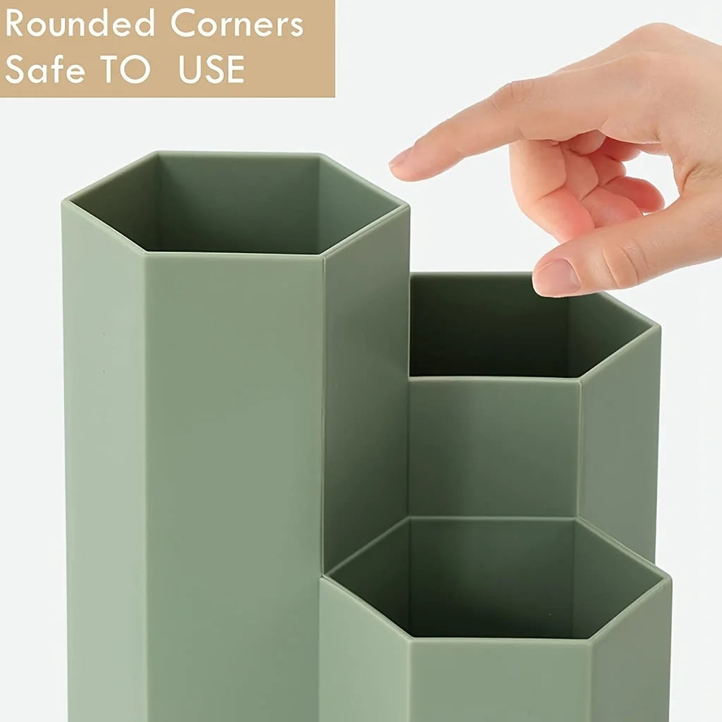 Pen Holder Pen Organizer, Clear Pencil Organizer Cup for Countertop Desk Accessory Storage Home Office and School