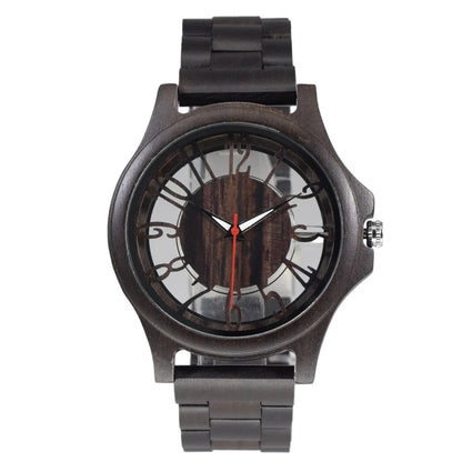 Wooden Watches for Men Handmade  Engraved Wood Watch Analog Quartz Men's Wooden Watch