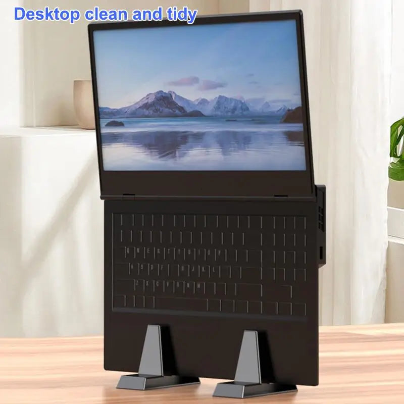 Universal Vertical Laptop Stand Desk Organizer Adjustable Notebook Holder Space Saving Design for Office and Study