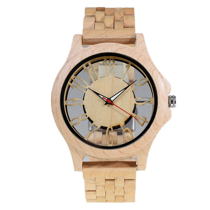 Wooden Watches for Men Handmade  Engraved Wood Watch Analog Quartz Men's Wooden Watch
