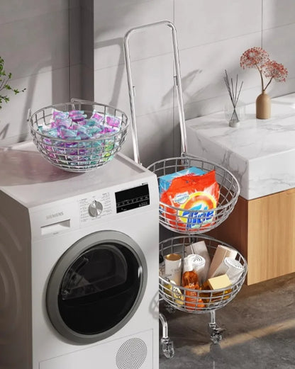 Fruit Vegetable Kitchen Organizer Cart Movable Layered Kitchen Storage Basket Wheels Modern Corner Organizers Rack Home Items