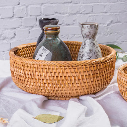 HEMU-Round Rattan Woven Basket