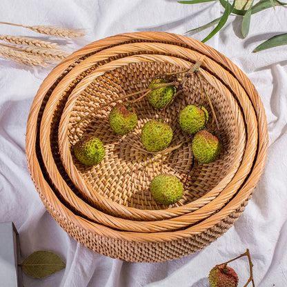 HEMU-Round Rattan Woven Basket