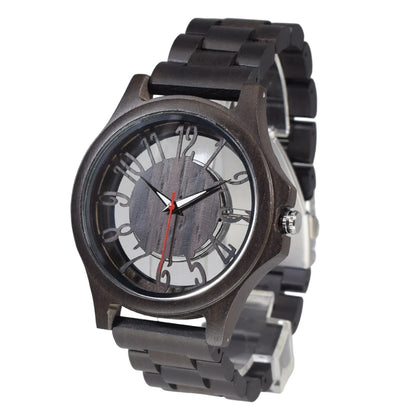 Wooden Watches for Men Handmade  Engraved Wood Watch Analog Quartz Men's Wooden Watch