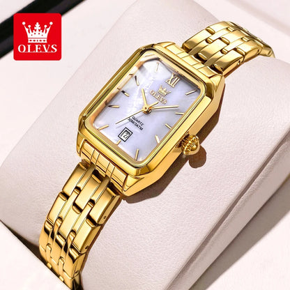 OLEVS 5616 Women Watch Luxury Brand Quartz Watch Elegance Original Square Dial Gold Women Watch Waterproof Luminous Watch