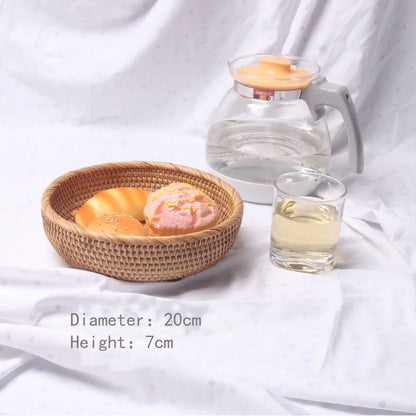 HEMU-Round Rattan Woven Basket
