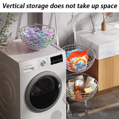 Fruit Vegetable Kitchen Organizer Cart Movable Layered Kitchen Storage Basket Wheels Modern Corner Organizers Rack Home Items