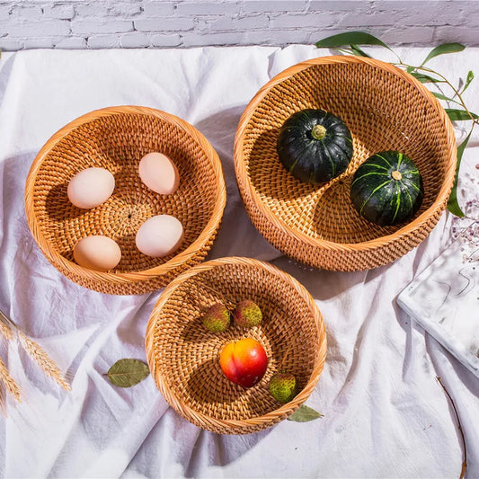 HEMU-Round Rattan Woven Basket