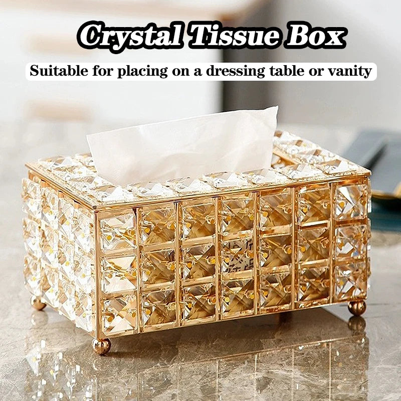 1pcs Clear Tissue Box Decorative Tissue Holder for Living Room Coffee Table Desktop Home Decor Organizer