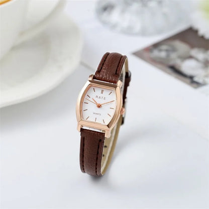 Women's Watch Fashion Small Arabic Quartz Watches Leather Band Wristwatches
