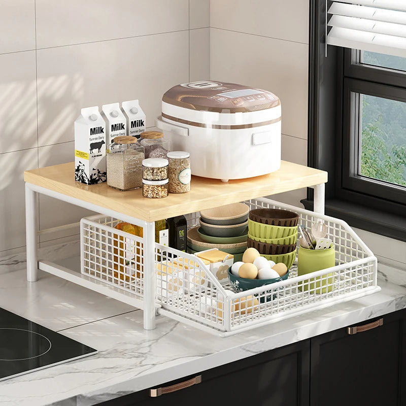 Kitchen Countertop Organizer – Multi-Use Shelf for Microwave, Spices, Coffee Machine & Printer detail view