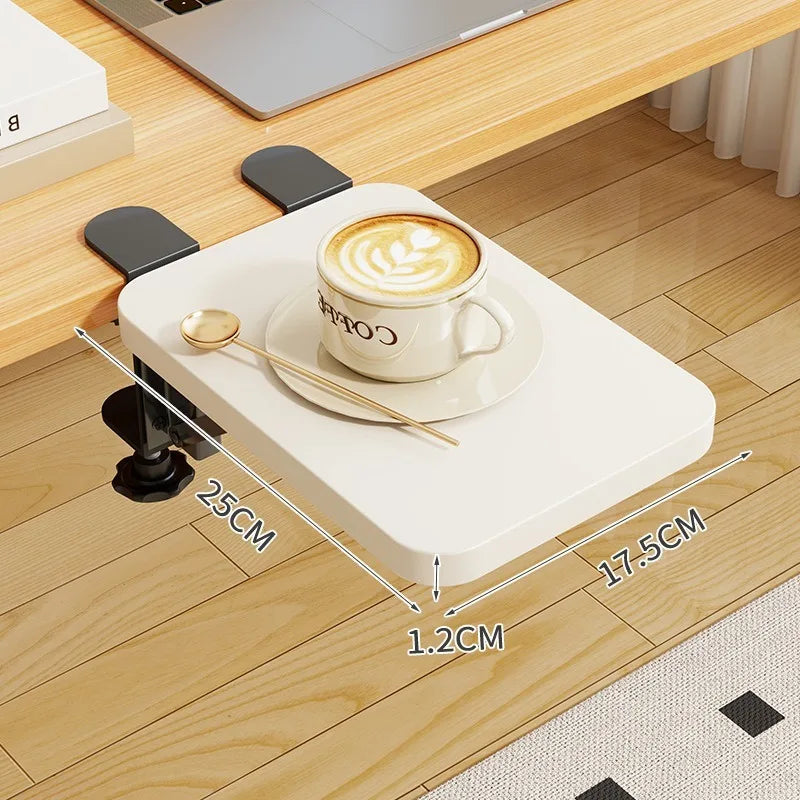 Ergonomic Laptop Riser & Keyboard Tray, FoldableDesk Arm Mounted Extender, Space Saving Office Desk Organizer for Home Workspace
