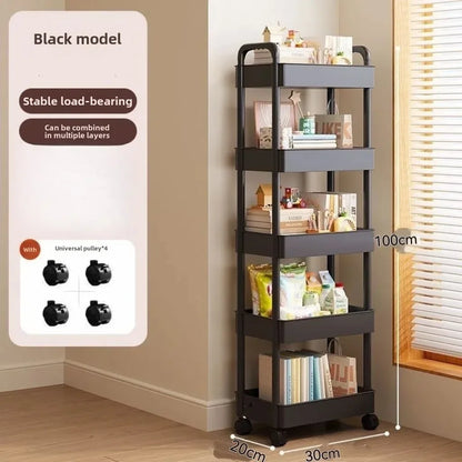 New Multifunctional Storage Cart Open Shelves Book Display Home Decor Organizer Living Room Kitchen Snack Practical Storage Rack