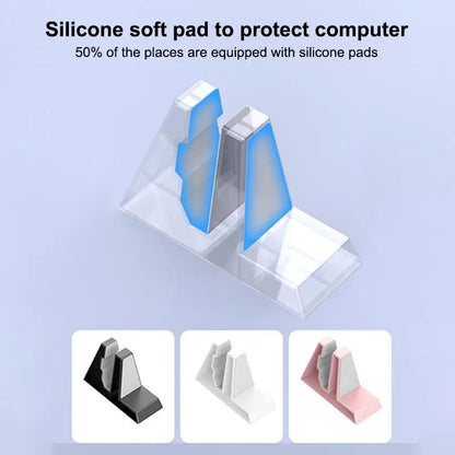 Universal Vertical Laptop Stand Desk Organizer Adjustable Notebook Holder Space Saving Design for Office and Study