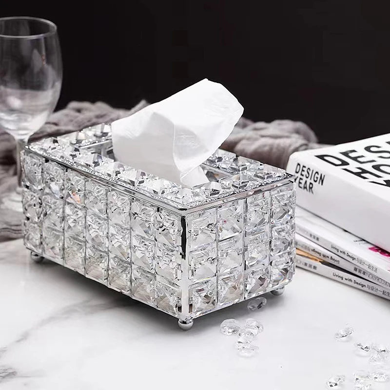 1pcs Clear Tissue Box Decorative Tissue Holder for Living Room Coffee Table Desktop Home Decor Organizer