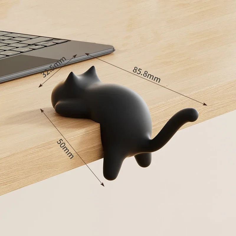 Fun Cat Design Key Hooks for Desk Table Edge Office Bag Storage Kawaii Home Decor Organizer Cute Space Saving Accessory