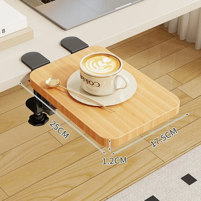 Ergonomic Laptop Riser & Keyboard Tray, FoldableDesk Arm Mounted Extender, Space Saving Office Desk Organizer for Home Workspace