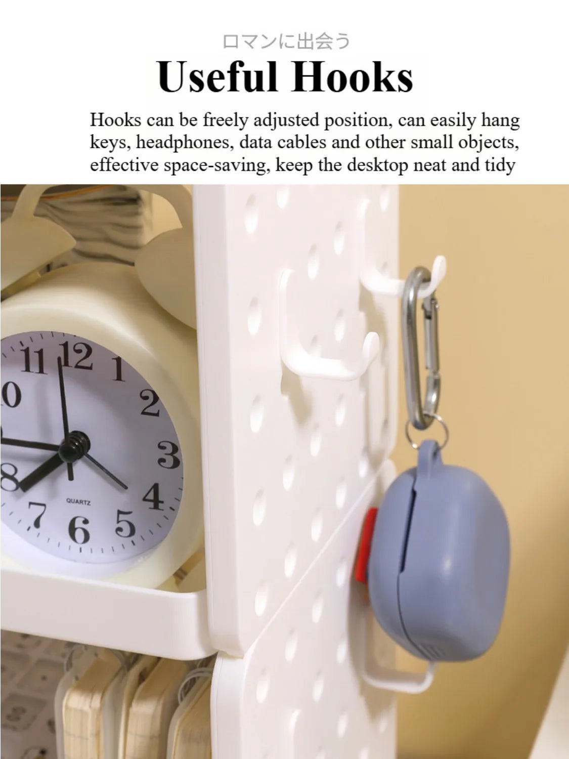 Multi-functional 3-tier Desktop Organizer, Desktop Shelf, Hole Board, Pen Holder Office Desk Organizer, Desk Desk Organizer