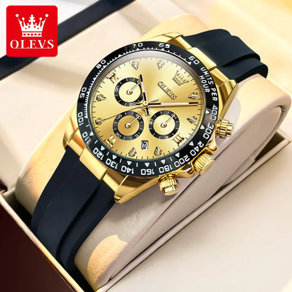 OLEVS 5618 Women Watch HD Multi Functional Waterproof Luminous Chronograph Sports Silicone Strap Luxury Brand Quartz Women Watch