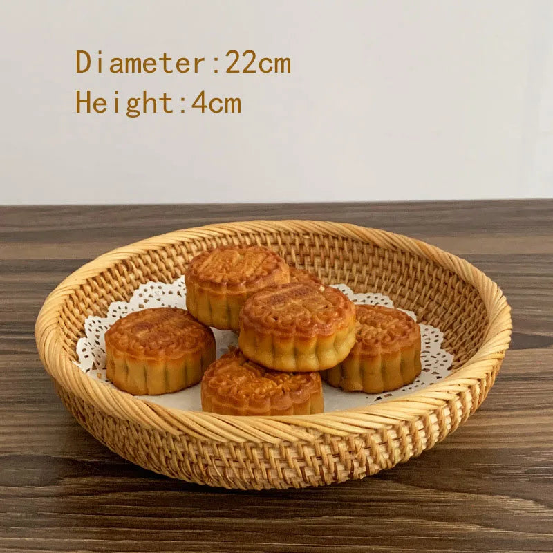 HEMU-Round Rattan Woven Basket