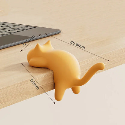Fun Cat Design Key Hooks for Desk Table Edge Office Bag Storage Kawaii Home Decor Organizer Cute Space Saving Accessory