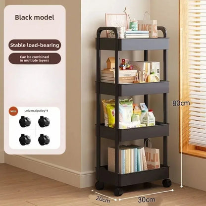 New Multifunctional Storage Cart Open Shelves Book Display Home Decor Organizer Living Room Kitchen Snack Practical Storage Rack