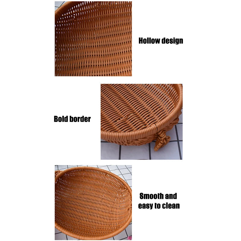 Rattan Woven Fruit Basket Cute Shape Fruit Bowls Tray Vegetable Snack Basket Novelty Animal Shaped Home Decor Organizer Handmade