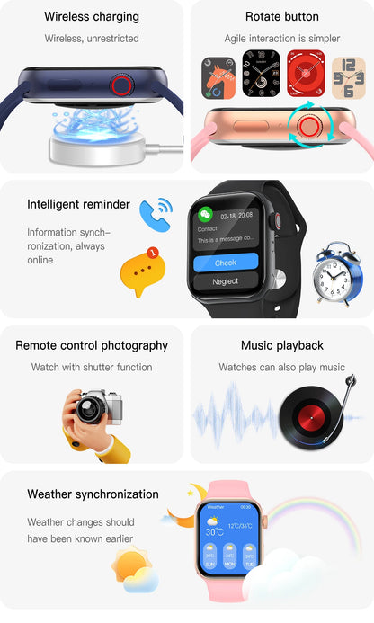 Smart Watch for Men Women Bluetooth Call 24 Hours Heart Rate Sleeping Monitor Music Play Cycling Watch with Calorie Sport  Watch