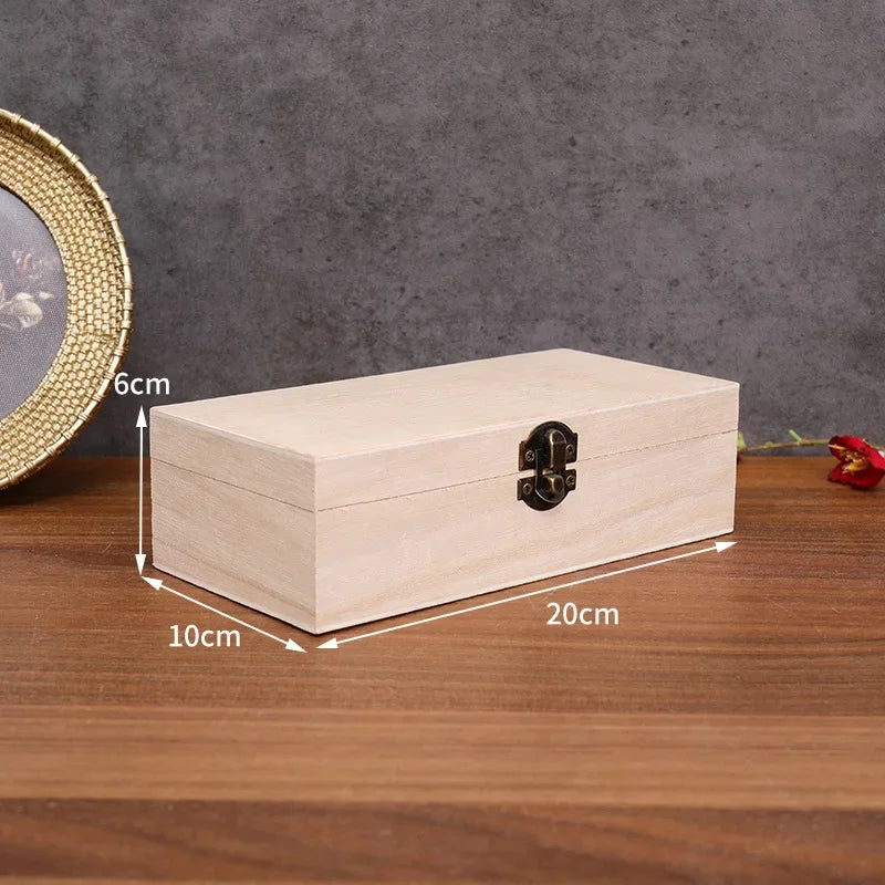 Antique Style Wooden Carbonization Gift Box Rectangular Burnt Wood Hairpin Storage Home Decor Organizer for Jewelry Keepsakes